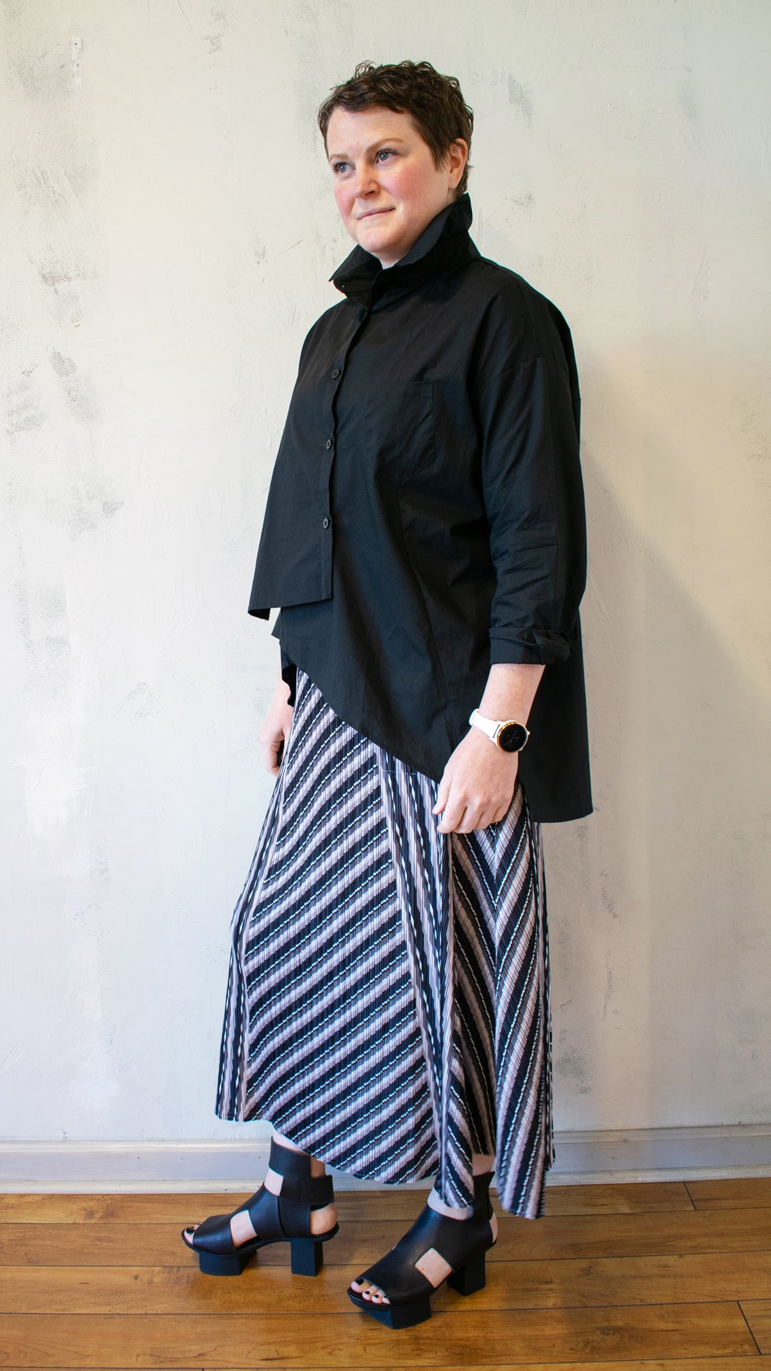 Scrappy Button Up in Black