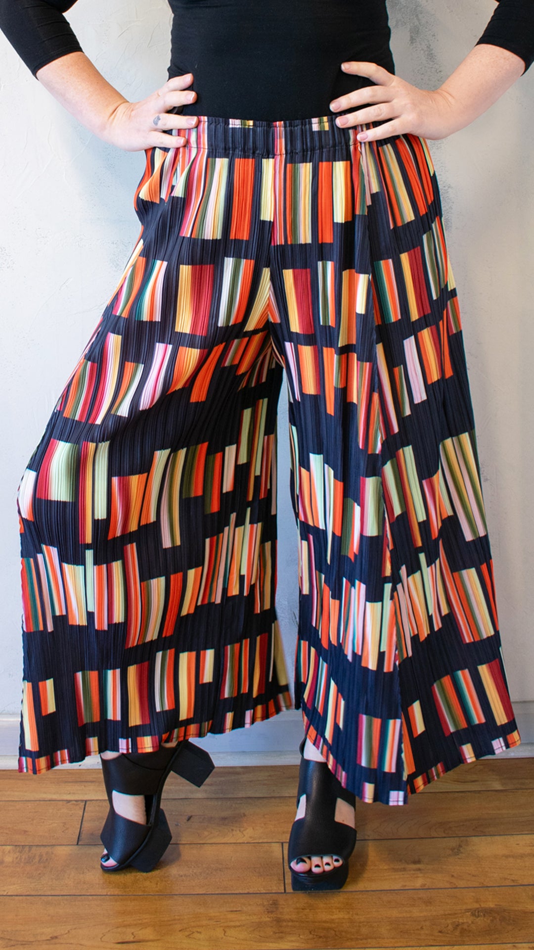 Permanent Pleat Yellow Check Pant