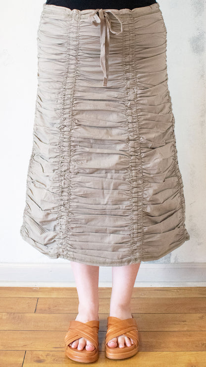 Smocked Drawstring Skirt