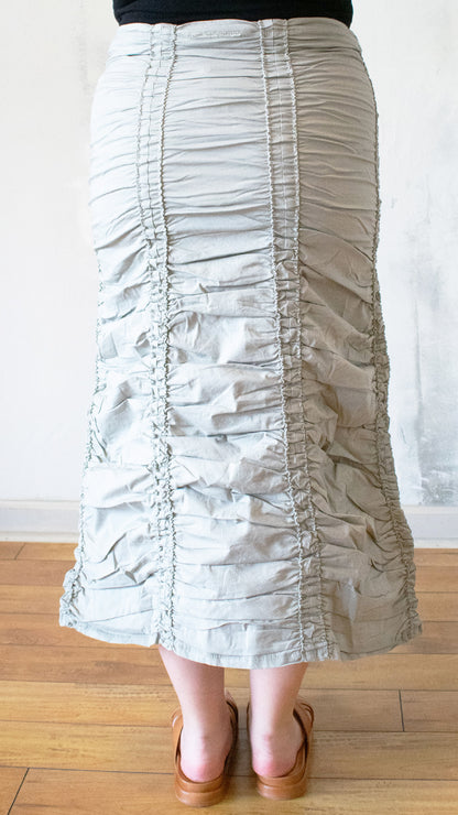 Smocked Drawstring Skirt