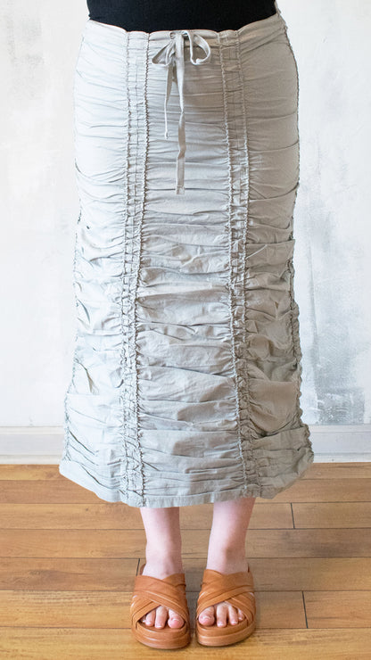Smocked Drawstring Skirt