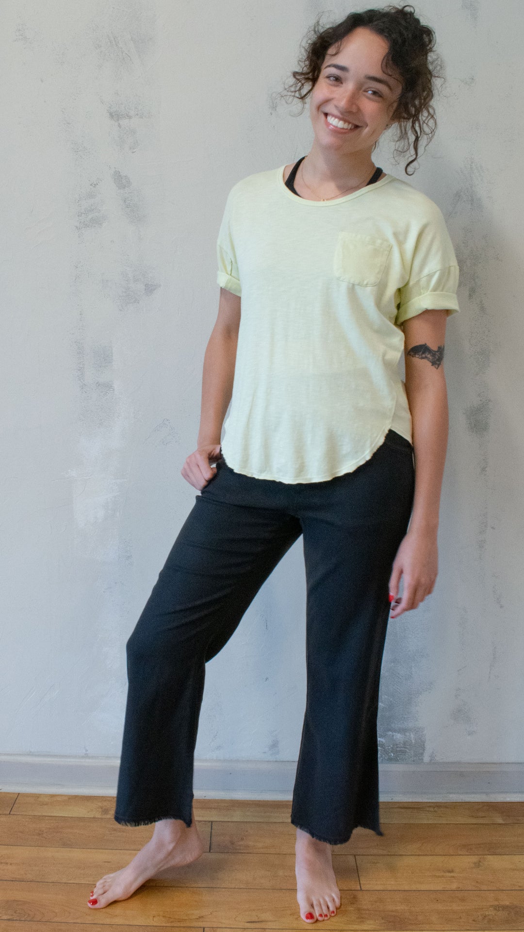 Curved Hem Tee (Multiple Colors)