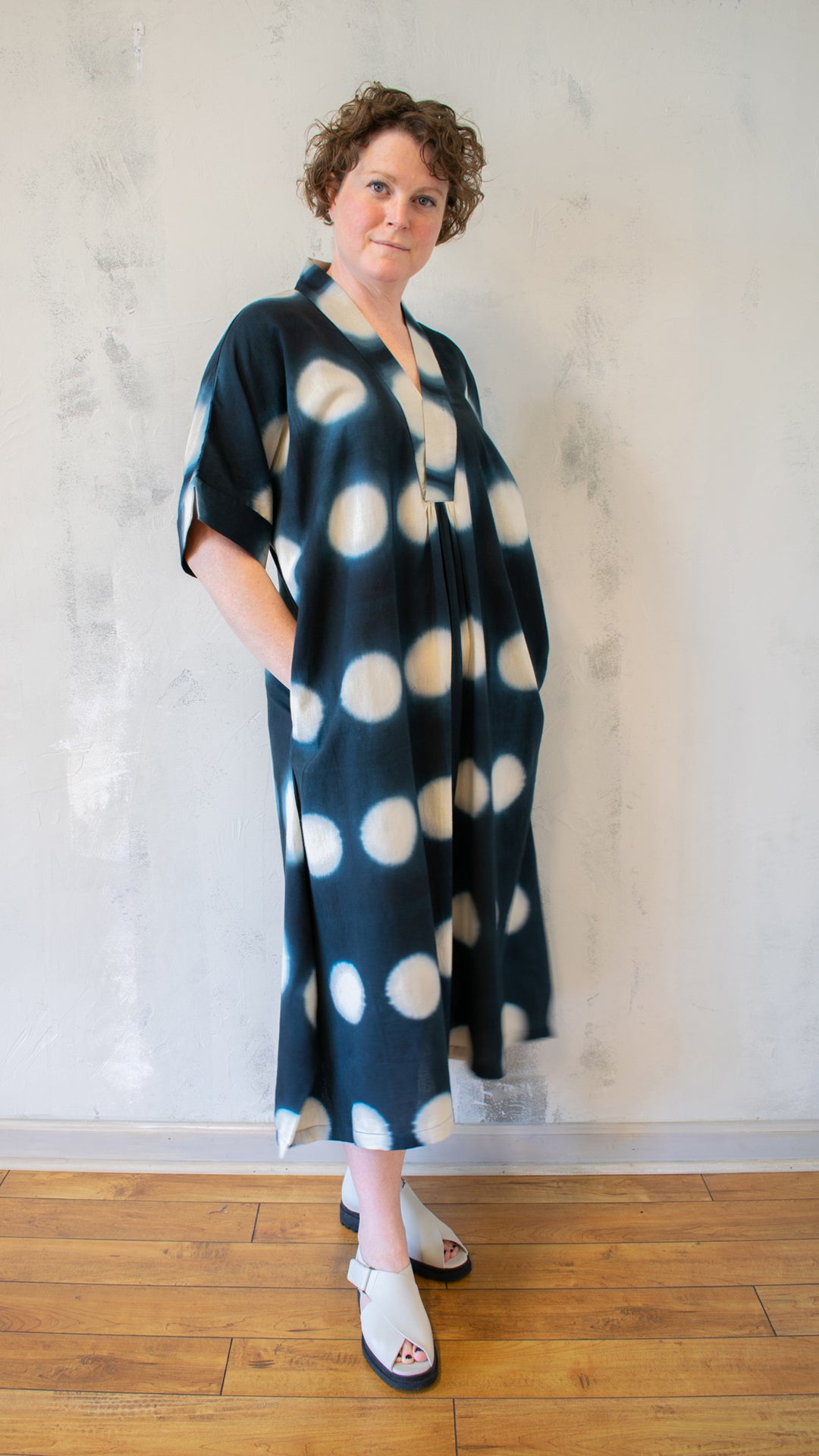 Dot Print Midi Dress