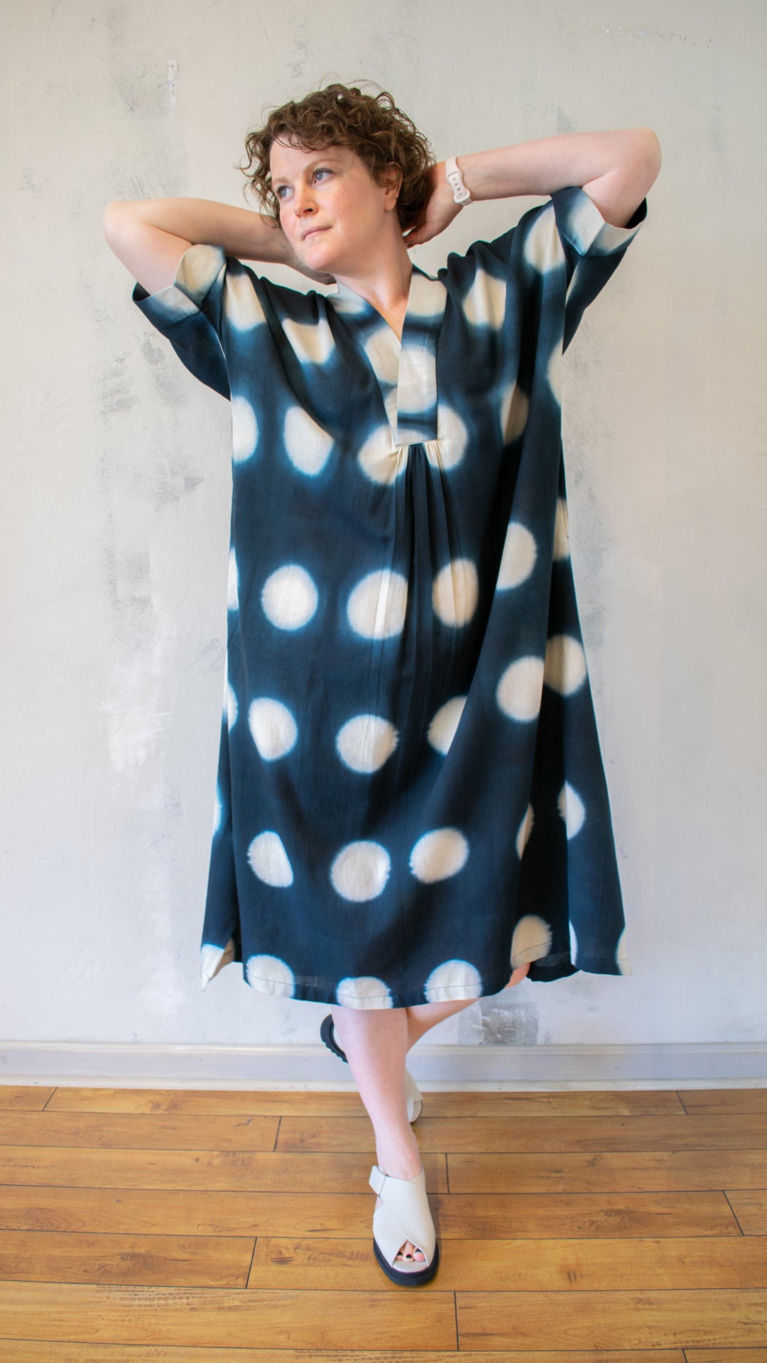 Dot Print Midi Dress
