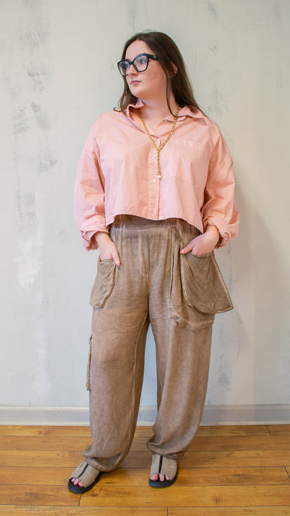 Cropped Button Down (Multiple Colors)