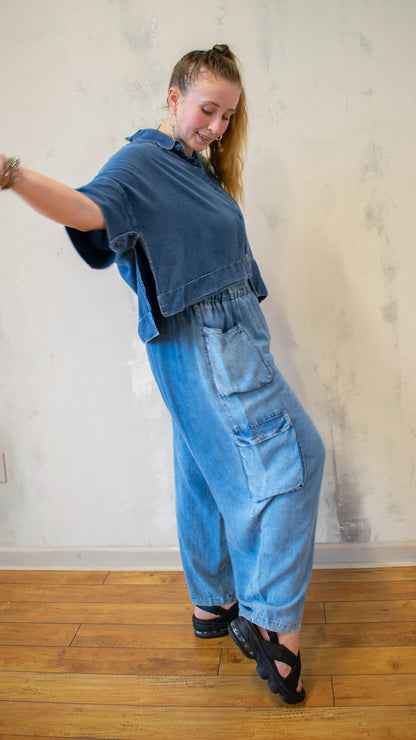 Cropped Chambray