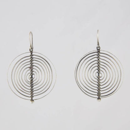 Large Round Wire Maze Drop Earrings