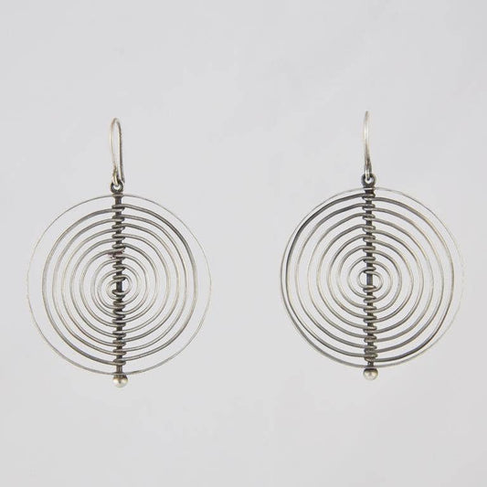 Large Round Wire Maze Drop Earrings