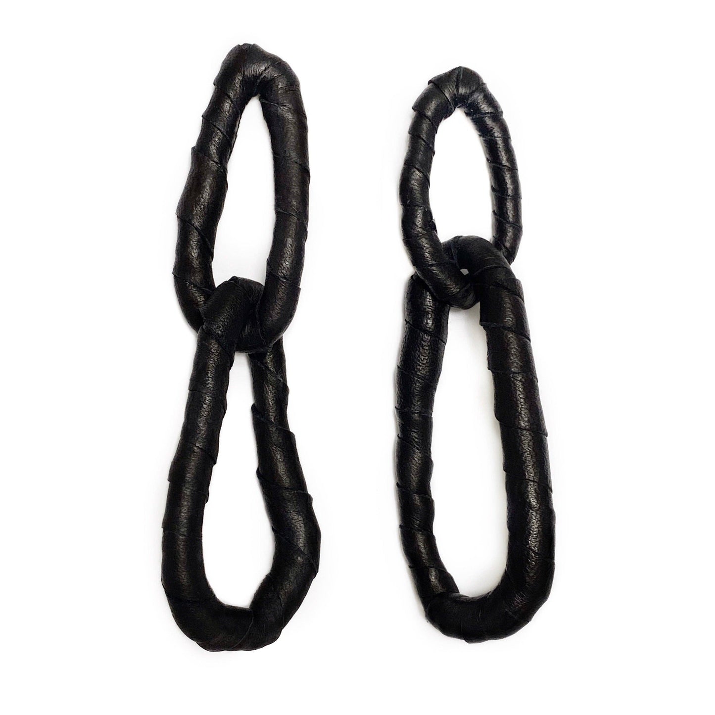 Double Link Leather Earrings