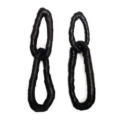 Double Link Leather Earrings