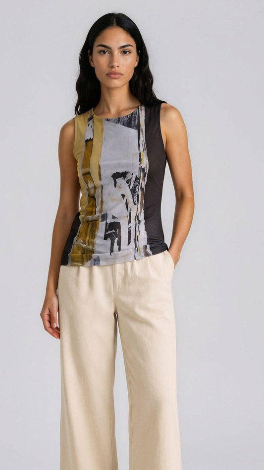 Off the Record - Florence Mesh Tank Top