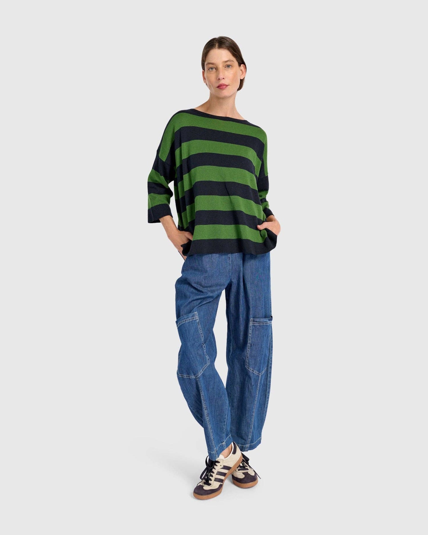 Twiggy Sweater, Clover/Navy