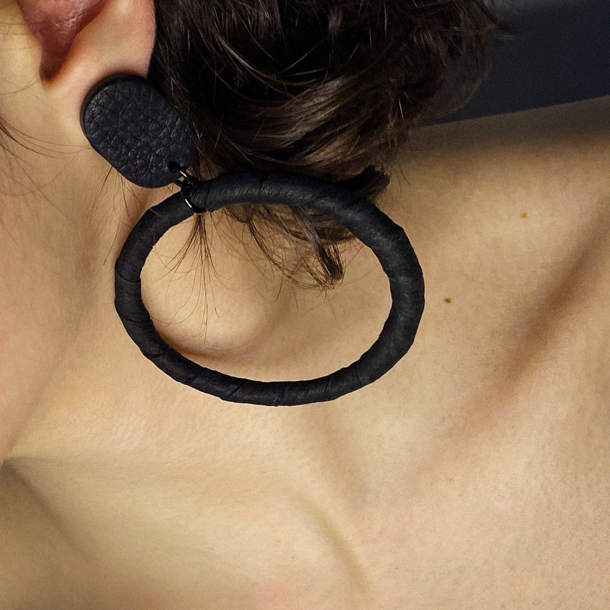 Hoop Leather Earrings (Multiple Colors)