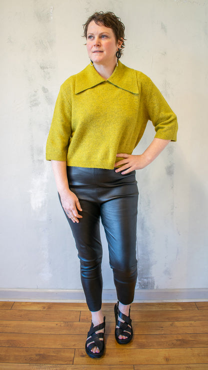 Wide Collar Cropped Sweater