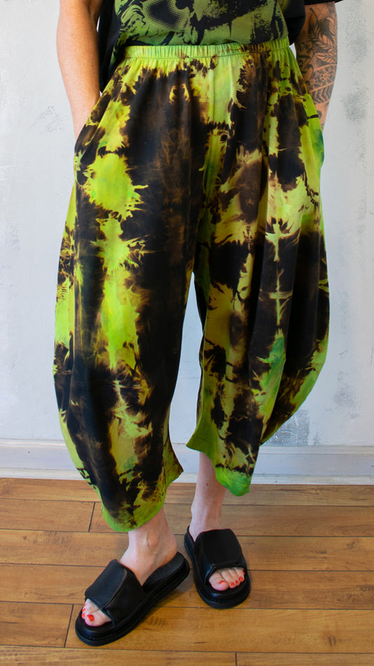 Barrel Shibori Pant in Lime