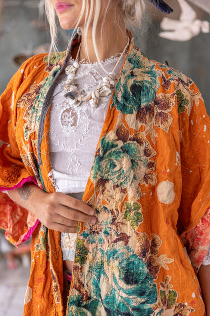 Polka Dot Dashi Kimono in Marmalade