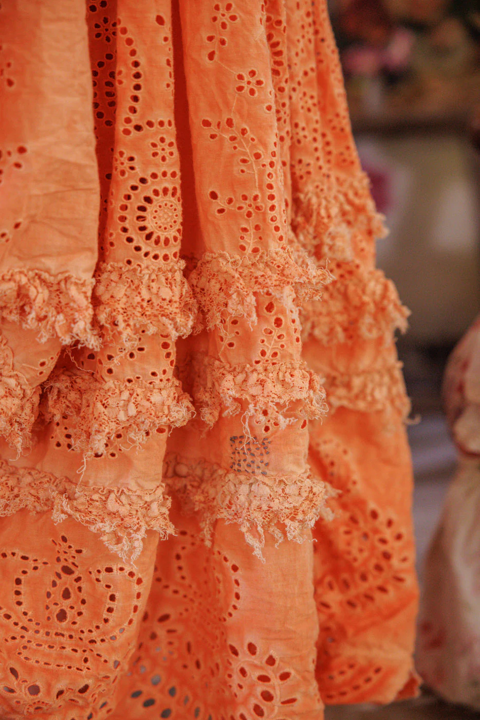 Eyelet Skirt in Arancia