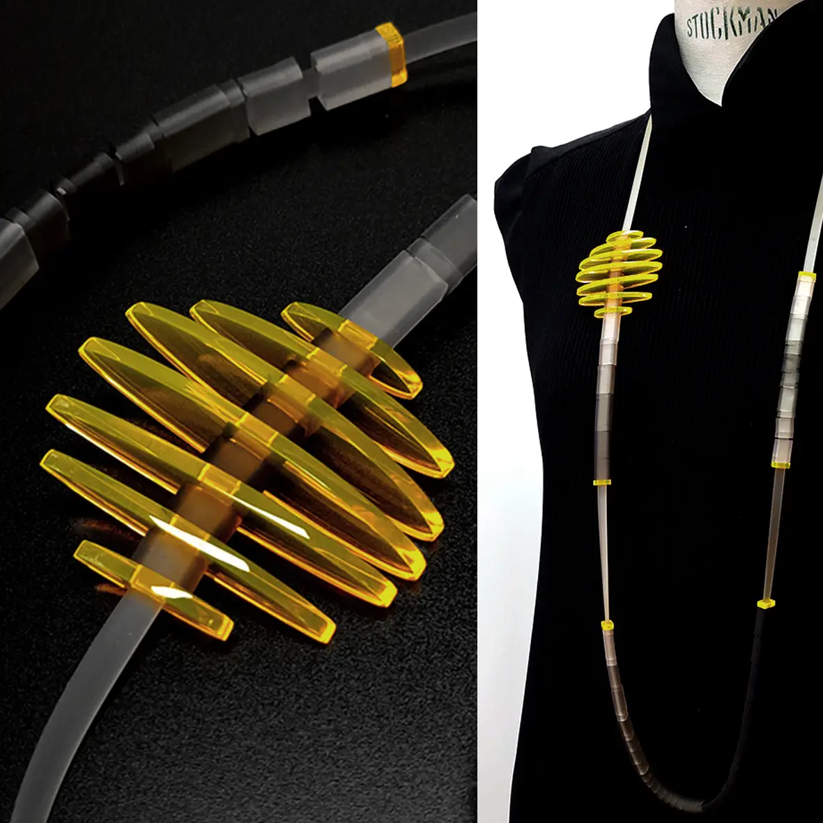 Rio Long Necklace in Neon Yellow