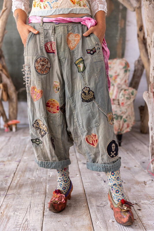 Embroidered Patch Joni Trousers in Peace