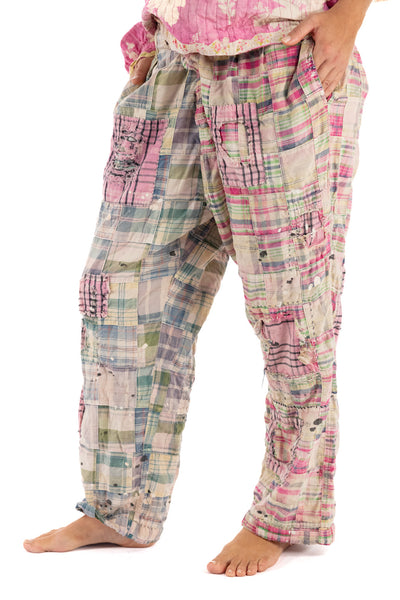 Patchwork Charm Trousers in Madras Pink