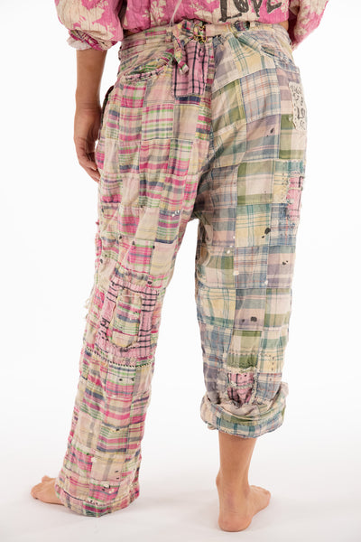 Patchwork Charm Trousers in Madras Pink