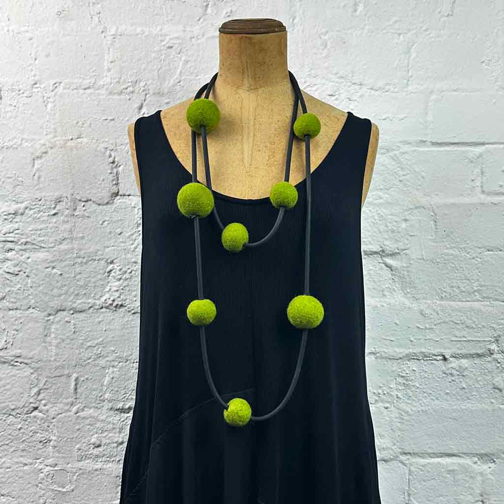 Funky Ball Necklace in Chunky Lime